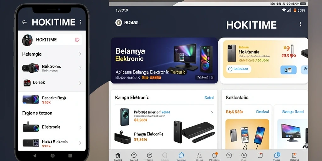 Tampilan antarmuka aplikasi HOKITIME yang modern dan fungsional.