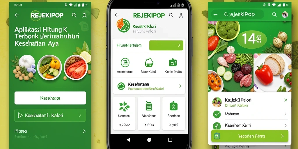 Tampilan antarmuka aplikasi Hitung Kalori REJEKIPOP yang user-friendly.