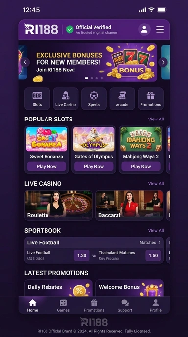 Tampilan kanal resmi ri188